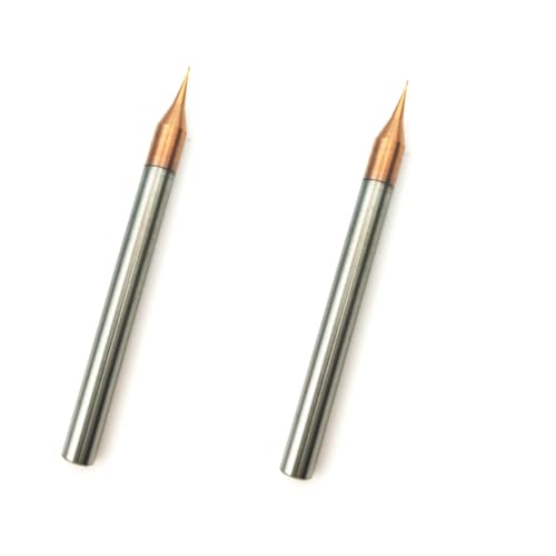 Image of 2pcs /Package HRC60 2Flutes Micro Carbide Flat End Mill Square end Mill CNC Cutting Tools for Metal Shank Diameter 4mm (2pcs, Cutting Diameter 0.4mm)