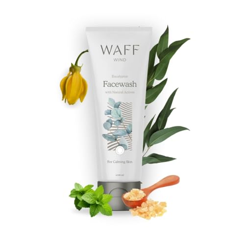 Image of WAFF Eucalyptus & Peppermint Face Wash | Deep Clean, Cooling & Hydrating | Removes Dirt, Controls Oil, Helps Reduce Acne & Even Skin Tone | Unisex & All Skin Types | Pack of 1