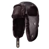 Harssidanzar Lammfell Shearling Wintermütze für Herren und...