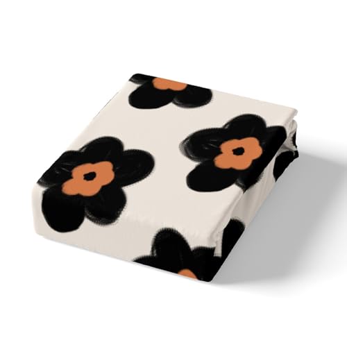 Cadeau de chambre drap-housse noir floral lit jumeau chic - 5