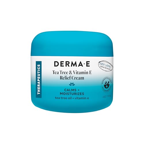 Derma E Tea Tree and Vitamin E Relief Cream &ndash; Deeply Moisturizing Tea Tree Lotion &ndash; Vitamin E...