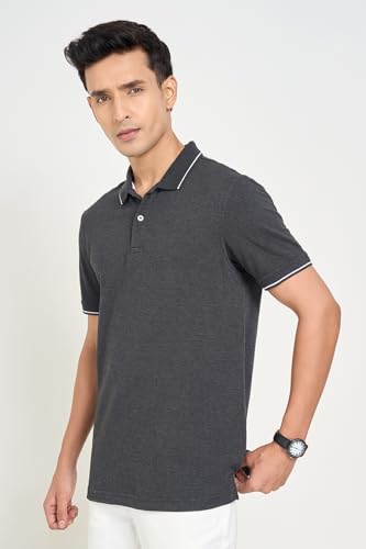 Image of Peregrine by Pantaloons Men's Solid Slim Fit Polo Shirt
