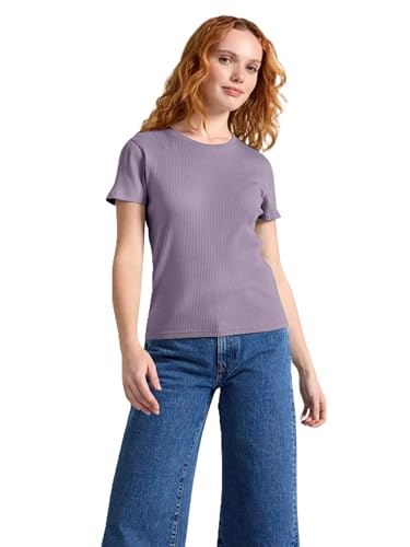 Image of Zilcon Women Fashion Trendy Ribbed Round Neck t Shirt for Woman Half Sleeves Tops for Women Stylish Western Formal, Casual, Office, Date, Outing, Party Tops