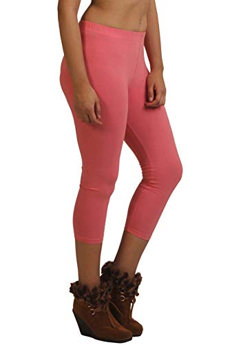 Image of Frenchtrendz Women's Cotton Spandex Stretchable Mid Rise Slim Fit Legging Capris (XS-4XL)