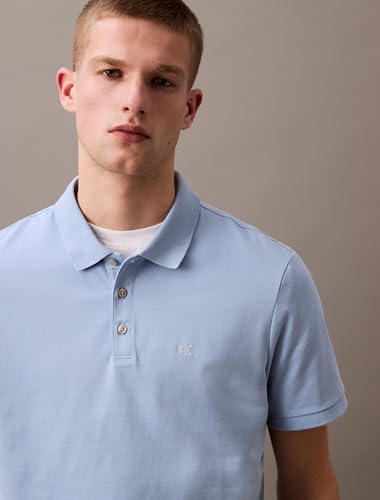 Calvin Klein Herren-Poloshirt aus glatter Baumwolle mit Monogramm-Logo, XX-Large – Ansicht 3