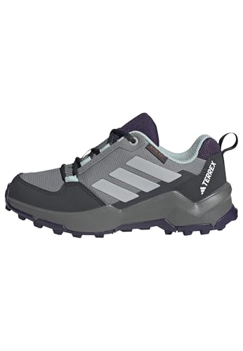 adidas Terrex Ax4r Rain.rdy Hiking Shoes Kids, Zapatos de Senderismo Unisex niños, Grey Three Grey Two Semi Flash Aqua, 4 UK Child