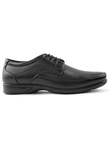 Image of Liberty Fortune HML-5E Men's Formal Derby Shoes - Black, Brown - Synthetic Leather Lace-Up with Cushioned Footbed - Stylish Office Footwear - Comfortable and Lightweight
