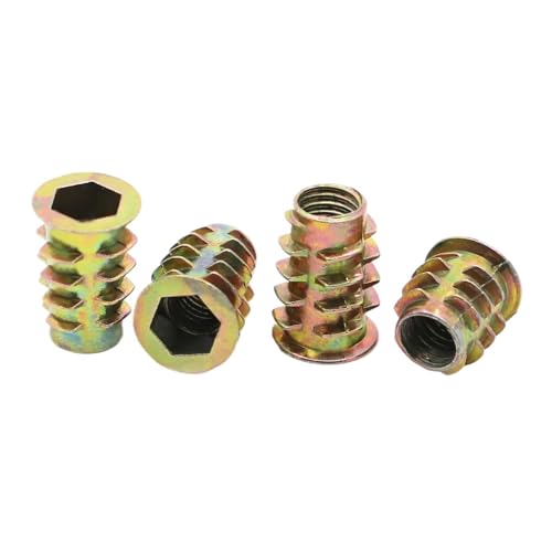 10pcs Zinc Alloy Hexagon Hex Socket Head Embedded Wood Insert Nut Flanged Hex Drive Head Furniture Nut M4 M5 M6 M8 M10(M5x10mm 1