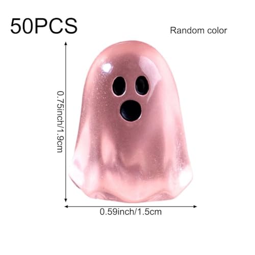 Haowul 50 Stück Leuchtende Halloween-mini-geisterfiguren Aus Kunstharz, Die Im Dunkeln Leuchten, Winzige Kleine Geisterstatuen, Miniaturfiguren Für Halloween, Basteln, Vasenfüller, Mikrolandschaft,