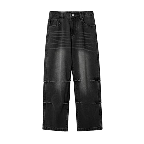 HBER Mens Loose Fit Jeans Elastic Waist Wide Leg Baggy Jean Y2K Denim Pants Relax Fit Trousers Streetwear for Teen Boys4