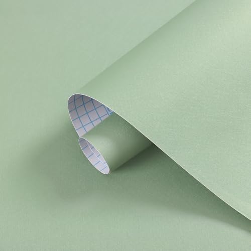 Dimoon 17.7''x118'' Peel and Stick Wallpaper Light Green Contact Paper for New Environmentally...