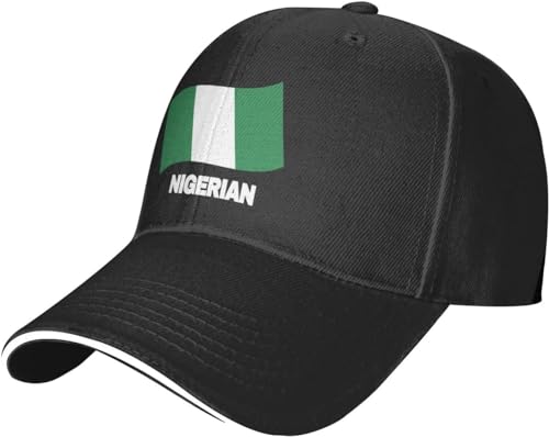 Casquette De Baseball Drapeau du Nigéria Chapeau De Sport Classique Réglable Casquette Trucker, pour Garçon, Hommes, Extérieur, 55-59cm