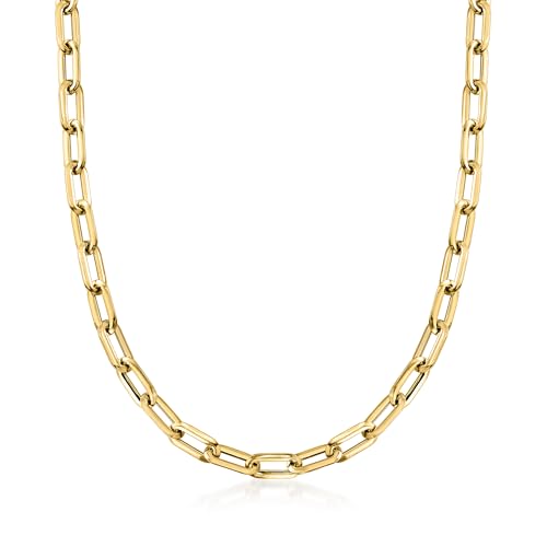 Ross-Simons Italian 14kt Yellow Gold Paper Clip Link Toggle Necklace3