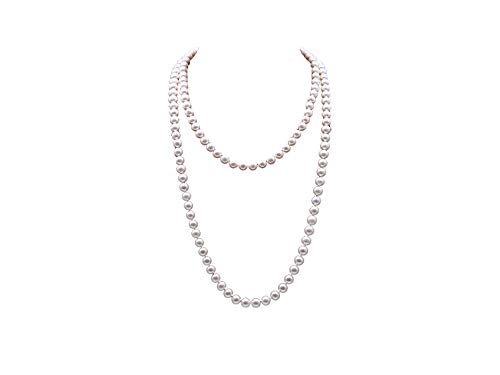 JYX Pearl Necklace Classic 9-10mm Near-Round Freshwater Pearl Necklace Sweater Necklace