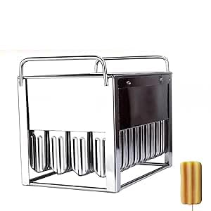 Moldes reutilizables de acero inoxidable con palos de madera, fáciles de limpiar para helados y postres caseros