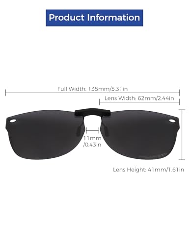 Polarized Clip-on Sunglasses for Ray-Ban RB5184F 52-18 for Men Women UV Protection-Black3