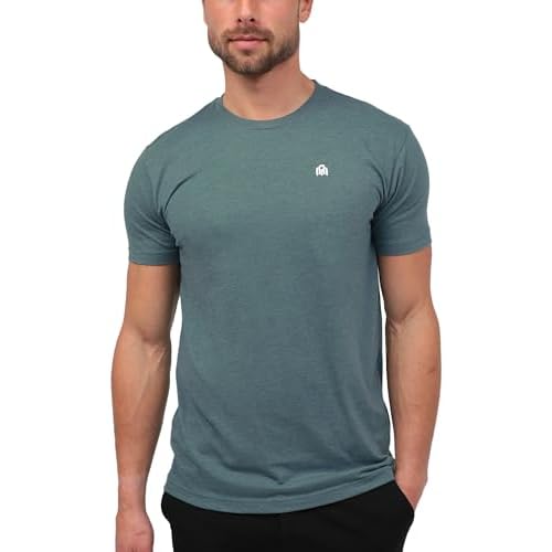 INTO THE AM Mens T Shirt with Logo – Short Sleeve Crew Neck Soft Fitted Tees S – 4XL Fresh Classic Basic Tshirts