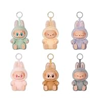 Tospoul 6PCS Labubu Keychain Plush Key Chain Modern Home Decoration Plush Keychain Collection Keychain