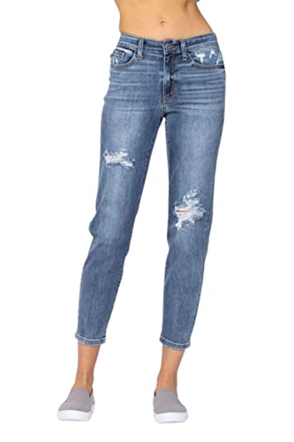 Judy Blue Women Slim Fit Distressed Capri Jeans (Style 82172)