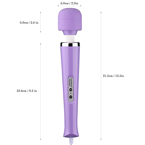 Image of CHARMING Wired Powerful Handheld Back Massager with 10 Speeds Strong Vibration Wand, Personal Therapy Massager for Sports Recovery, Muscle Aches, Body Pain-Light Purple