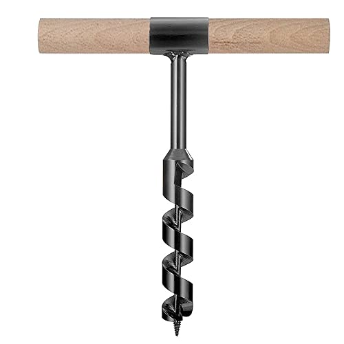 UONDER Multipurpose Manual Survival Drill Bit, with a Wooden Stick Hand Auger Woodworking Hole Saw Bit Fix The ?Tent Nails for Outdoor and Camping Perfect Addition Tool to Survival (Size : 0.55in)