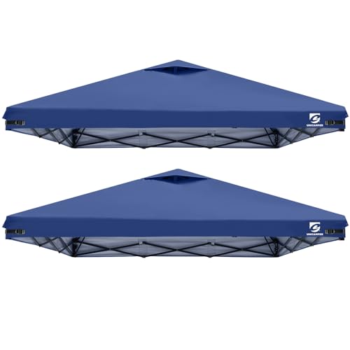 10x10 Pop Up Canopy Replacement Top Cover with Air Vent for Straight Leg Canopy Tent, Waterproof for Outdoor Garden Patio Camping Sun Shade(Frame NOT INCUDE) (Dack Blue)