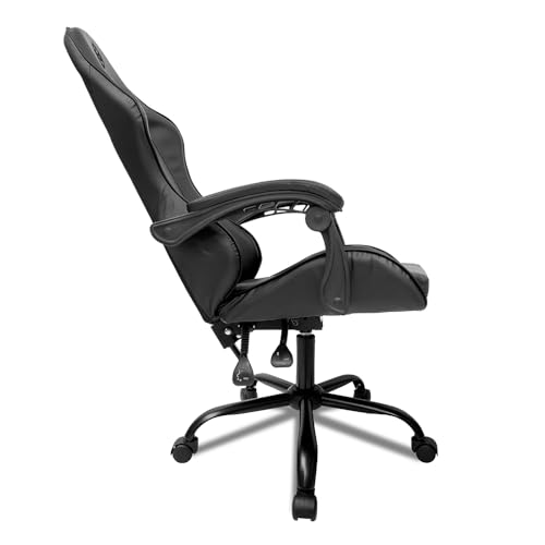 Cadeira Gamer TGT Heron | Reclinável 90°-135° | Assento Moldado & Encosto Laminado | Braço Fixo | Couro PU + Tecido | Suporta 120kg | Conforto e Durabilidade | TGT-HR-BL01 glide