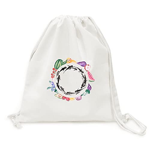 Sac en tissu pliable carpe noire chinoise pour vos courses de produits frais