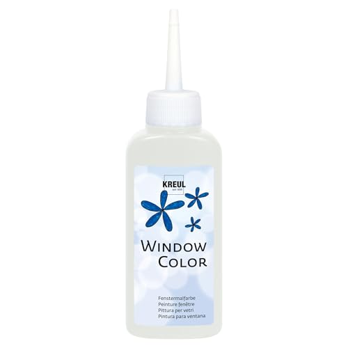KREUL 42702 - Window Color blanc neige 80 ml, peinture pour fenêtres à base d'eau, avec surface structurée, pour verre, miroirs, carrelages et autres surfaces lisses