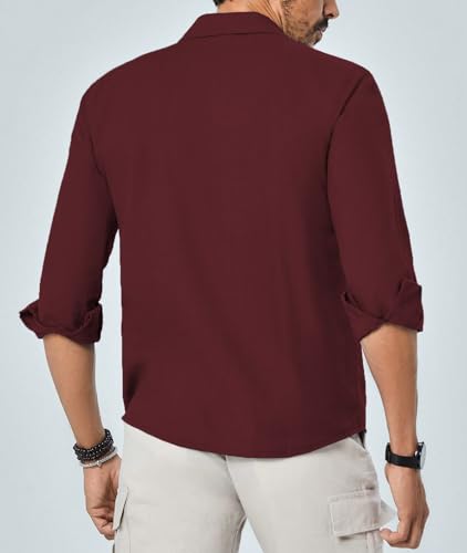 Image of TAGDO Men's Cotton Blend Full Sleeve Solid Shirt with Pocket (5169)