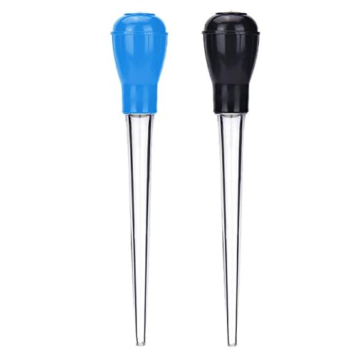Long Turkey Basters for Cooking with Measurements, Only for Room Temperature Liquids, Blue and Black Color