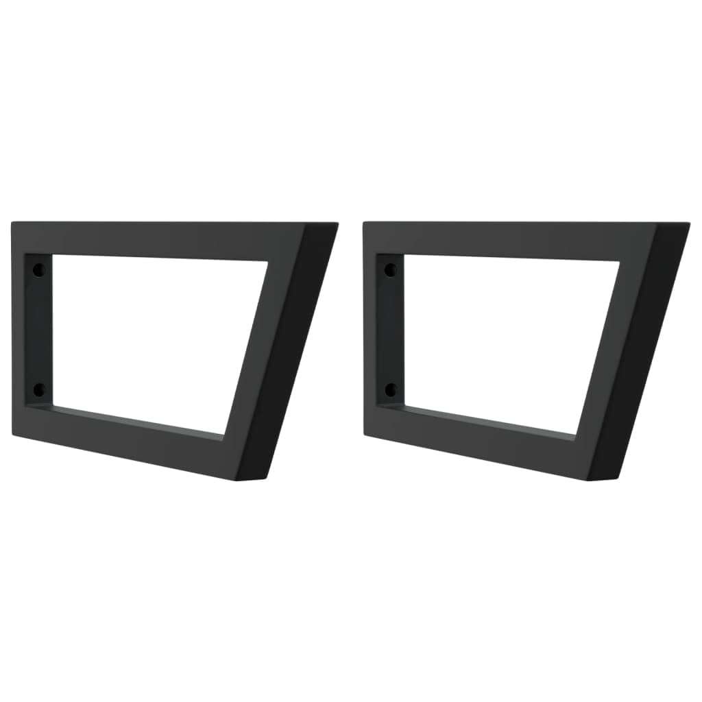 2x Waschtisch Halterung Schwarz, Trapezförmige Stahl Konsole für Waschbecken, Wandhalterung Bad & Küche, Stabile Schwerlastträger, Belastbar bis 100 kg, 25 x 60 cm