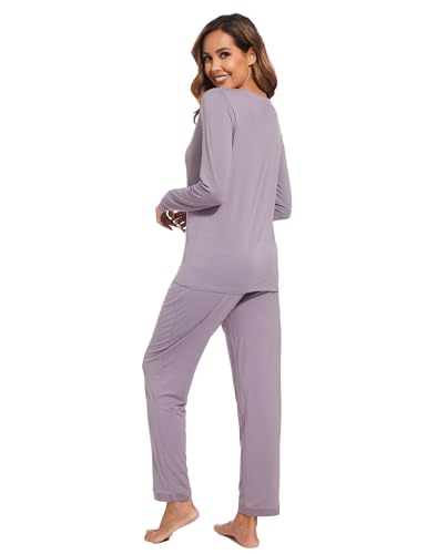 Image of GYS Women's Bamboo Viscose Long Sleeve Pajamas Set