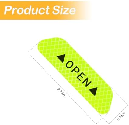 Osilly 4PCS Car Door Open Warning Reflective Stickers, Night Visibility, Universal Auto Safety Prompt Decals Mark Tape, Car Accessories, Anti-Collision Protective Strip for Truck, SUV, Van (Green)