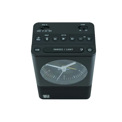 Soundfreaq Sound Rise Classic, SFQ-14: Bedside Alarm Clock Radio & Bluetooth Speaker, with Analog Clock, FM Radio, USB Charging Port, Snoonze, and Manual Backlight