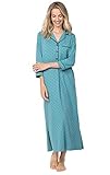PajamaGram Nightgowns for Women Soft - Womens Nightgowns Cotton, Teal, L / 12-14
