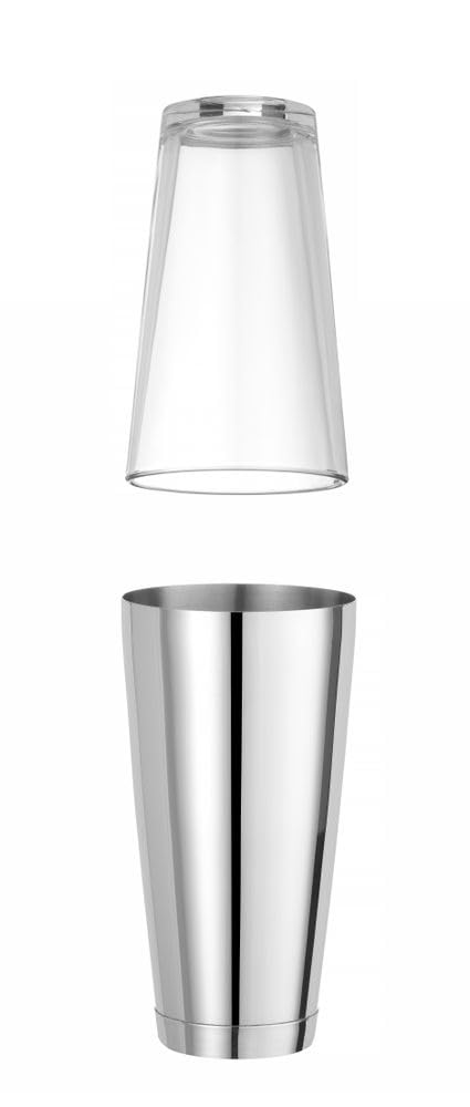 HENDI Shaker bostoński, BarUp, bez szklanica do shakera bostońskiego, wyważony, błyszczącym wykończeniem, shaker do koktajli, 0,8L, ø92x(H)175mm, stal nierdzewna, srebro