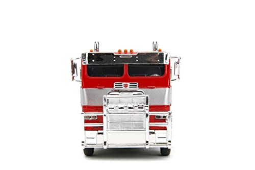 Jada Transformers Rise Of The Beast 1:32 Optimus Prime W/Robot On Chassis Die-Cast Car, Toys For Kids And Adults, Multicolor