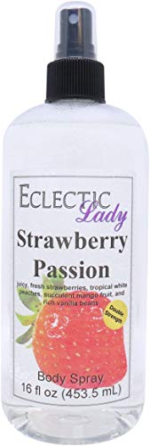 Eclectic Lady Strawberry Passion Body Spray, Double Strength, 16 ounces, Body Mist for Women with Clean, Light & Gentle Fragrance, Cologne with Soft, Subtle Aroma For Daily Use