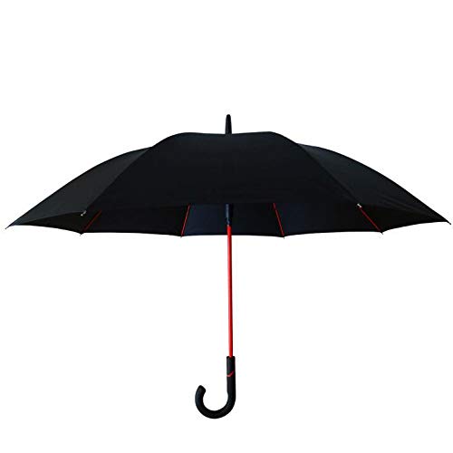 Preisvergleich Produktbild CXD Stockschirm Automatik,Regenschirm Übergroß Doppelt Überdachunges Sturmsicherer Golfschirm Mit 8 Rot Fiberglas Streben Und Ledergriff Ideal Für Personen Bei Sturm,1