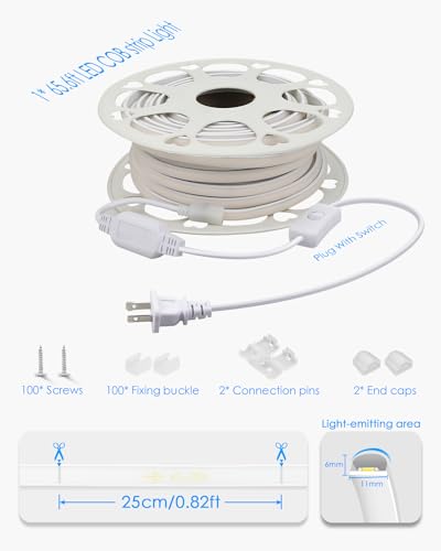 Tira LED COB 20m Blanco Cálido 110V Impermeable miniatura 7