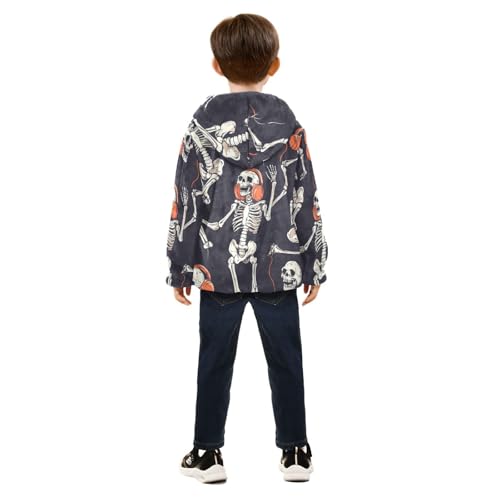 Headphones and Skeleton Girls Fleece Jacket Girls Fall Jacket Girls Zip Up Hoodie Girls Sherpa Jacket 2-10T4