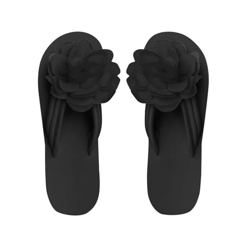 Damen Flip Flops Strand Schuhe Elegant Blumen...