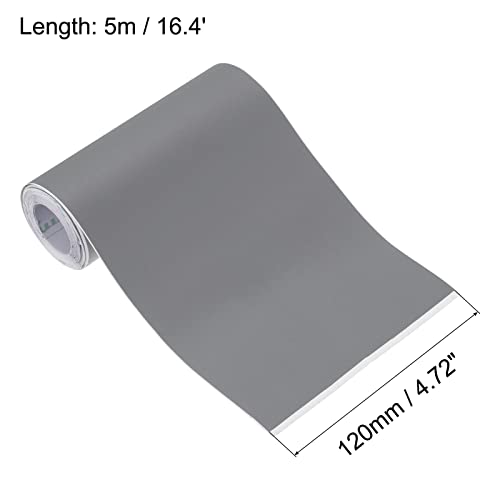 Image of uxcell Waterproof Peel and Stick Decorative Tape Self Adhesive 4.72 inch W x 16.4'L PVC Removable Tape for Wall Edge Matte Grey