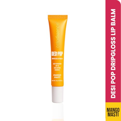 Image of Coloressence Desi Pop DripGloss Lip Balm SPF-15, Mango Masti, 10gm | Deep Hydration | Enriched with Vitamin E, Shea Butter & Coconut Oil