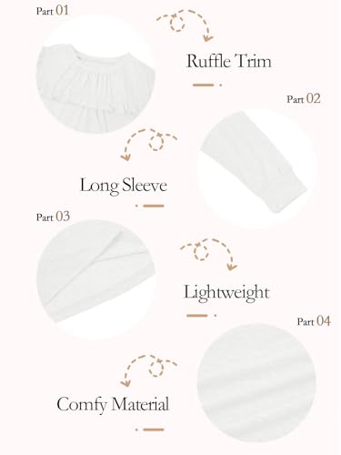 Image of Haloumoning Girls Crew Neck T Shirts Peplum Babydoll Tops Tees 4-15 Years | Girls T-Shirts, Casual Loose Tunic Tops, Cute Ruffle T Shirts, Short Sleeve Shirts, Long Sleeve Blouse