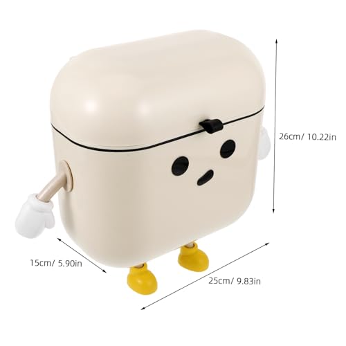 Caneca colgante para compost de cocina con tapa beige miniatura 5