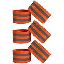 6 Pcs Reflective Bands for Arms Ankles Legs - High Visibility Safety Reflective Arm Bands for Night Running, Cycling, Walking, Jogging - Adjustable for Men, Women & Kids