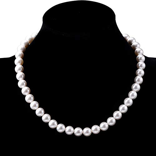 AOOVOO Pearl Necklace Set for Women Girls, 8mm Round Shell Pearl Includes Stunning Bracelet and Dangle Earrings 3 Piece… - Image 6