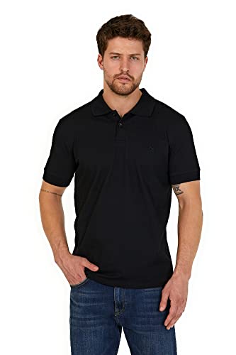 Polo logo noir blanc M anti-déformation pour un style impeccable